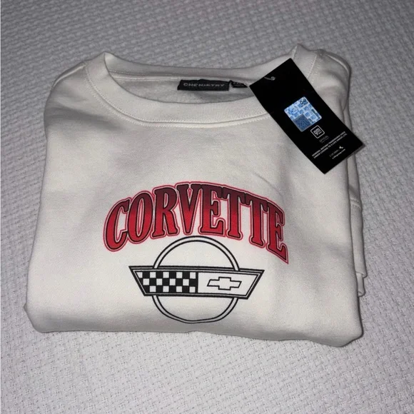 Corvette 1989 Chevrolet Corvette ZR-1 Chemistry Sweatshirt NWT White Men’s 2XL - Picture 2 of 13